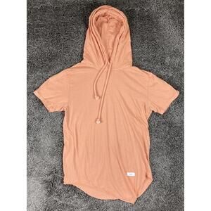 KDNK Men's Peach Short Sleeve Hoodie 11 4 14 11 Streetwear Cotton Sz S